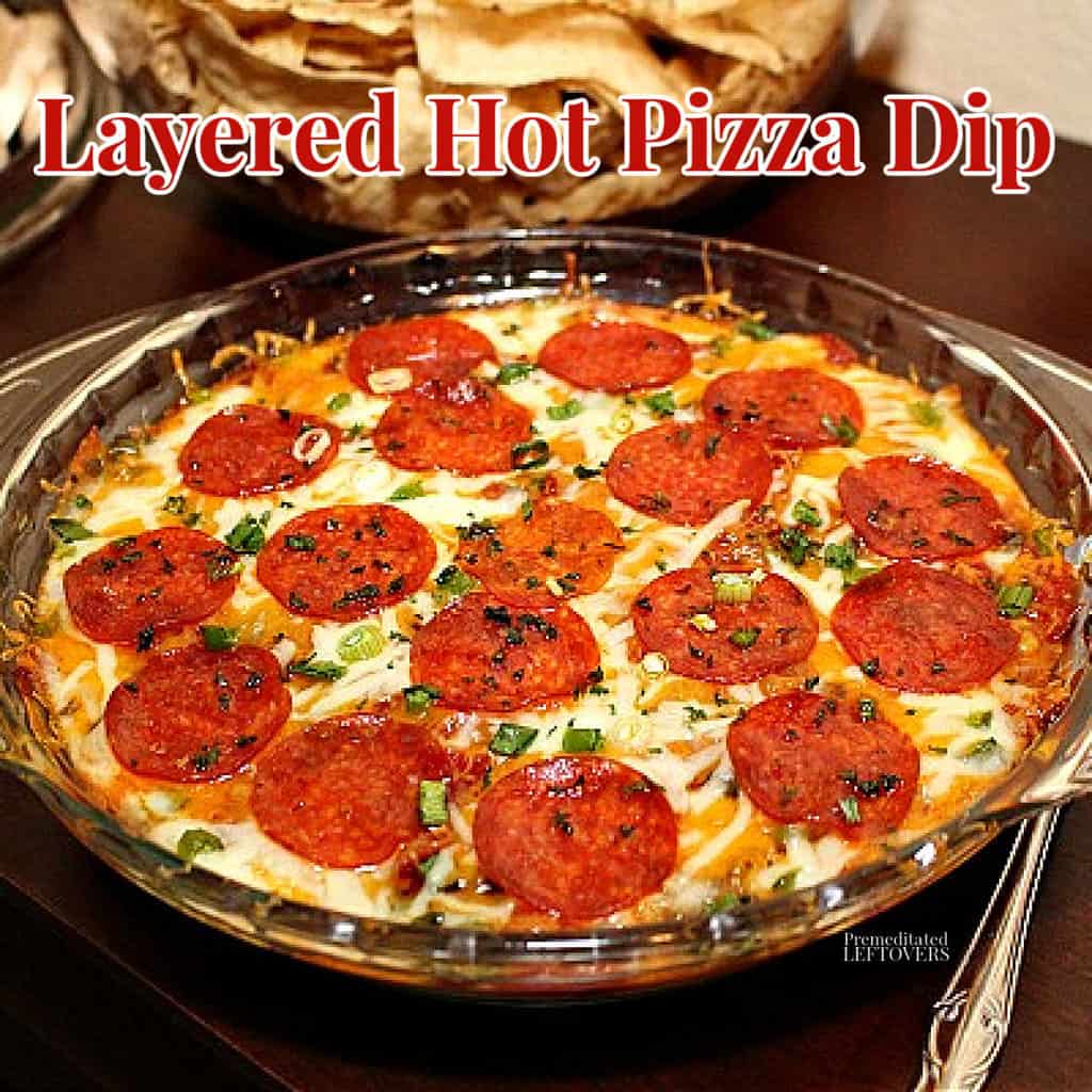 hot pizza dip recipe in a pie dish