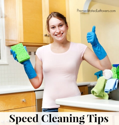 10 Speed Cleaning tips and tricks to help you quickly and easily clean your house. These speed cleaning tips will also help you maintain a tidy home.