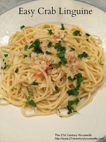 Easy Crab Linguine  via The 21st Century Housewife