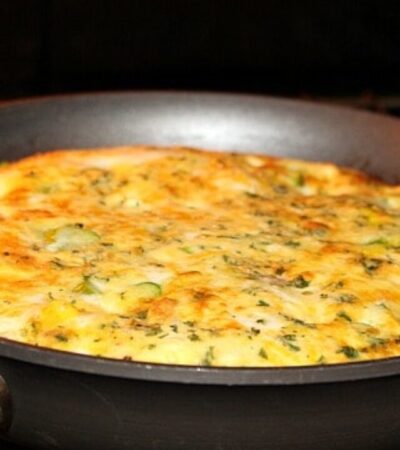 Broil the ham and asparagus frittata