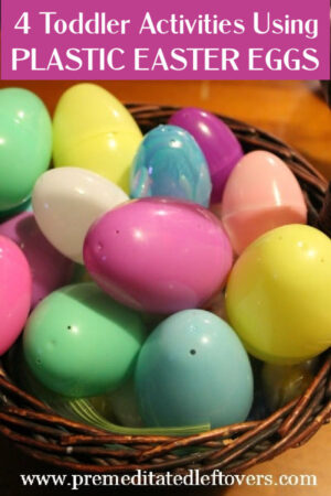 toddler activities using plastic Easter eggs