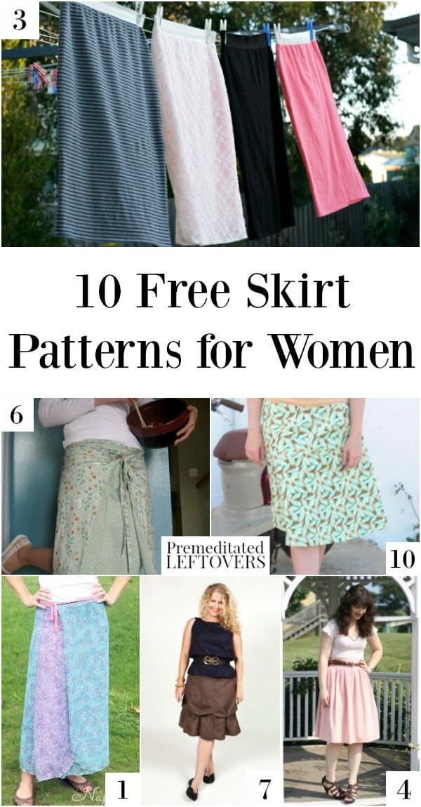 These 10 Free Skirt Patterns for Women will save you money on skirts while adding unique, custom designs to your wardrobe.