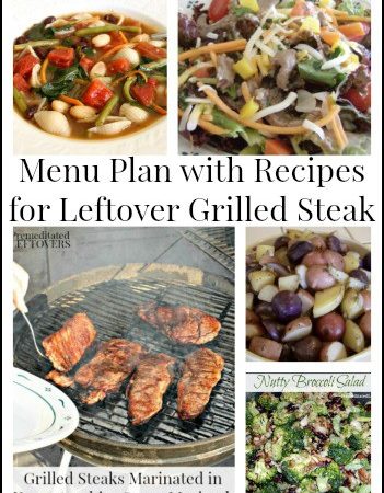 Menu Plan with Recipe Ideas for leftover steak
