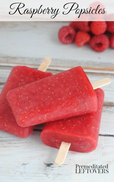 Easy Homemade Raspberry Popsicles Recipe - Enjoy homemade raspberry popsicles made with real raspberries. Just 3 ingredients: raspberries, sugar and water!