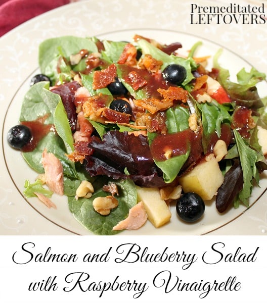 Salmon and Blueberry Salad with Raspberry Vinaigrette