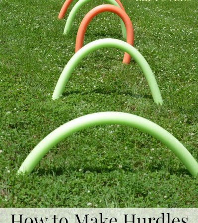 How to make pool noodle hurdles for kids - these make a great addition to a backyard obstacle course for kids.