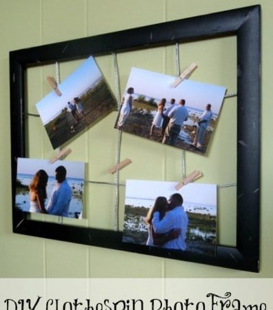 DIY Clothespin Photo Frame - A frugal and easy clothespin craft
