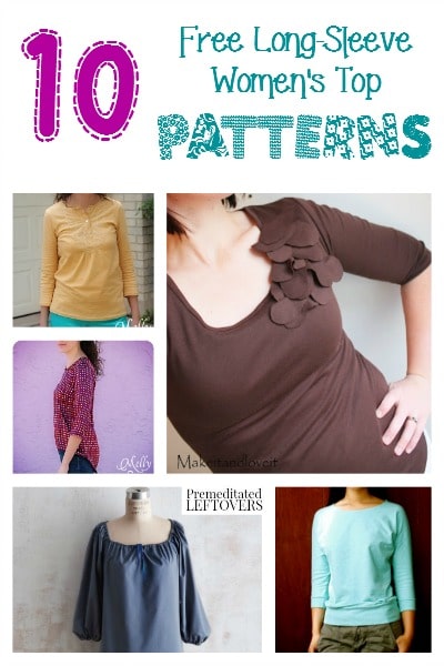 10 Free Long Sleeved Shirt Patterns for Women