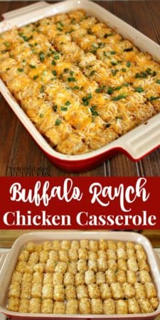 Buffalo Ranch Chicken Casserole Recipe with Tater tots