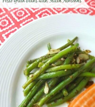 Pesto Green Beans with Sliced Almonds