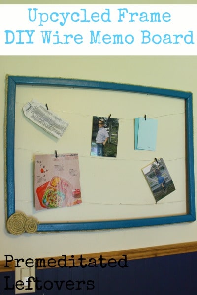 Try this simple DIY Picture Frame Memo Board Tutorial to create a pretty hanging surface for loose papers, photos, and more.
