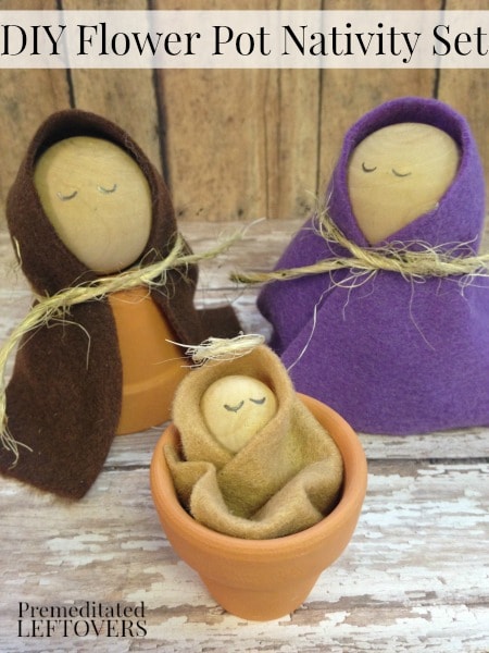DIY Flower Pot Nativity Set- This is such a sweet and simple way to make your own Nativity set. It is also a Christmas craft your children are sure to love.