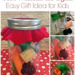 DIY Snowman in a Jar Kit- This simple craft makes a great homemade gift for kids. It includes everything they need to build their own jolly snowman outside!