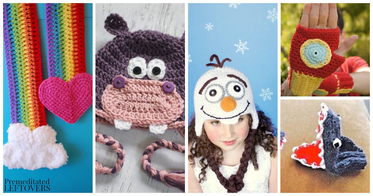 15 Free Crochet Patterns for Kids Hats, Scarves and Mittens