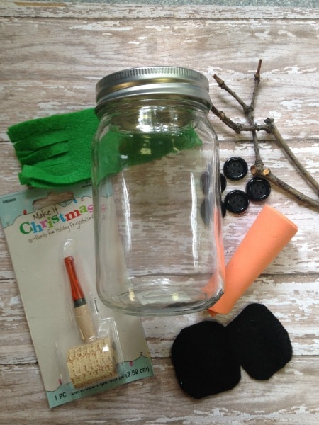 Items needed for a Snowman in a Jar