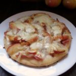 Savory Apple Pizza- This recipe is a great savory way to use fresh apples this fall. Load it with ham and Havarti cheese and serve as a dinner or appetizer.