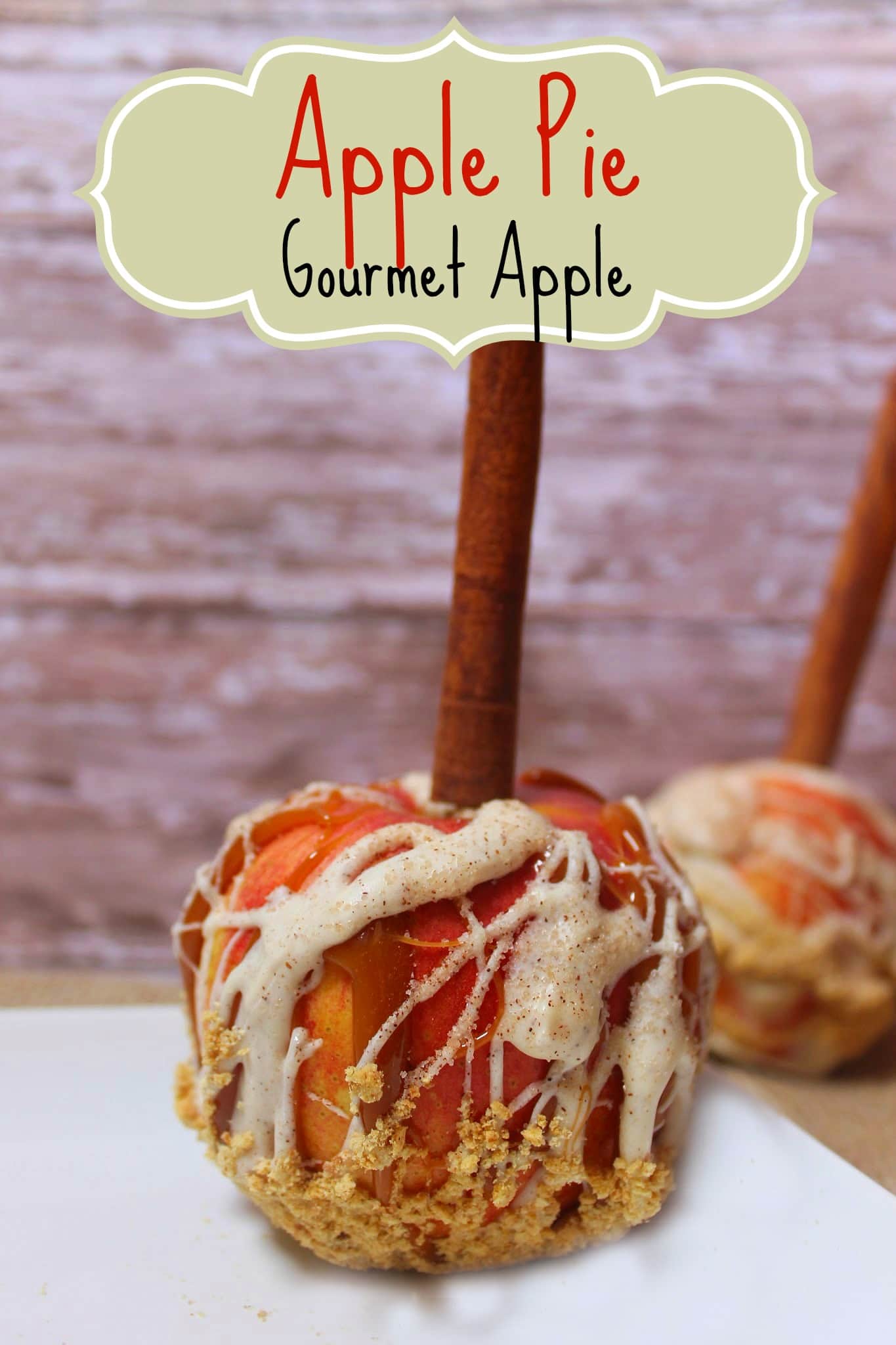 Apple Pie Caramel Apple - A Gourmet Caramel Apple Recipe. A delicious variation on traditional caramel apples with white chocolate and apple pie spice.