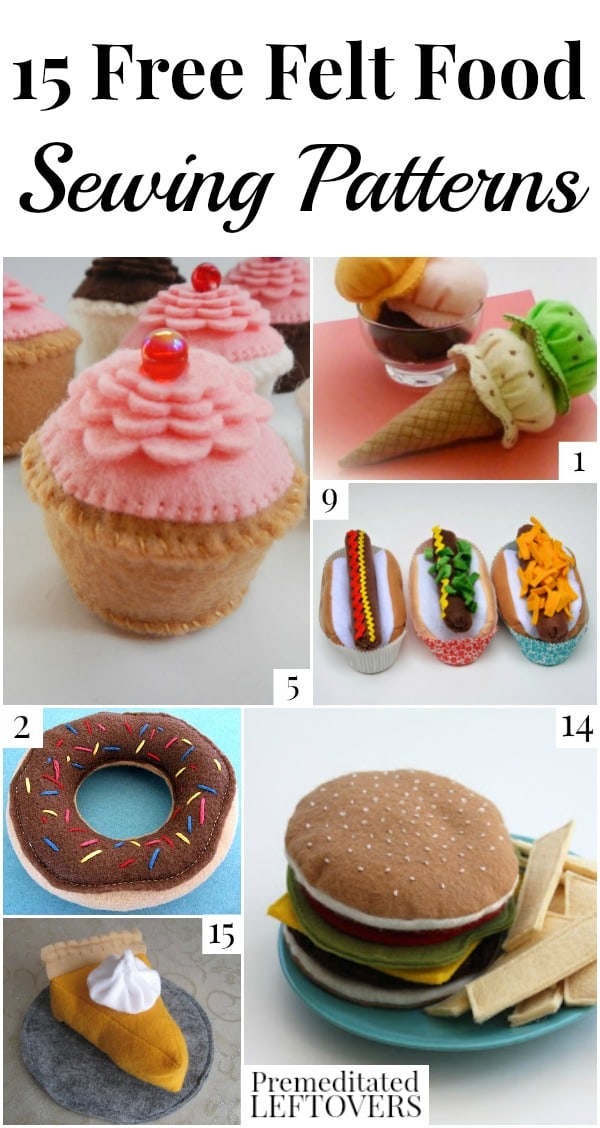 Felt food is perfect for little foodies! They are easy to make and you can even wash them. Here are 15 free felt food sewing patterns to inspire you.