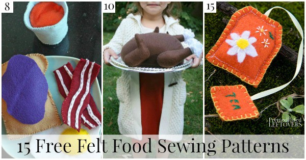 15 Free Felt Food Sewing Patterns