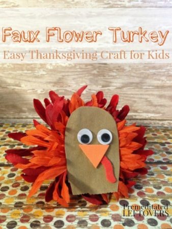 DIY Faux Flower Turkey Craft for Kids