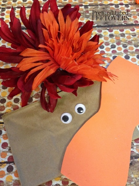 DIY Faux Flower Turkey Craft for Kids supplies