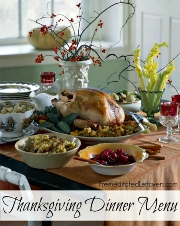 Thanksgiving Dinner Menu Plan