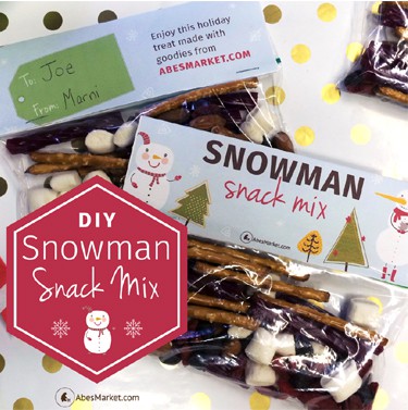 how to make snowman snack mix recipe