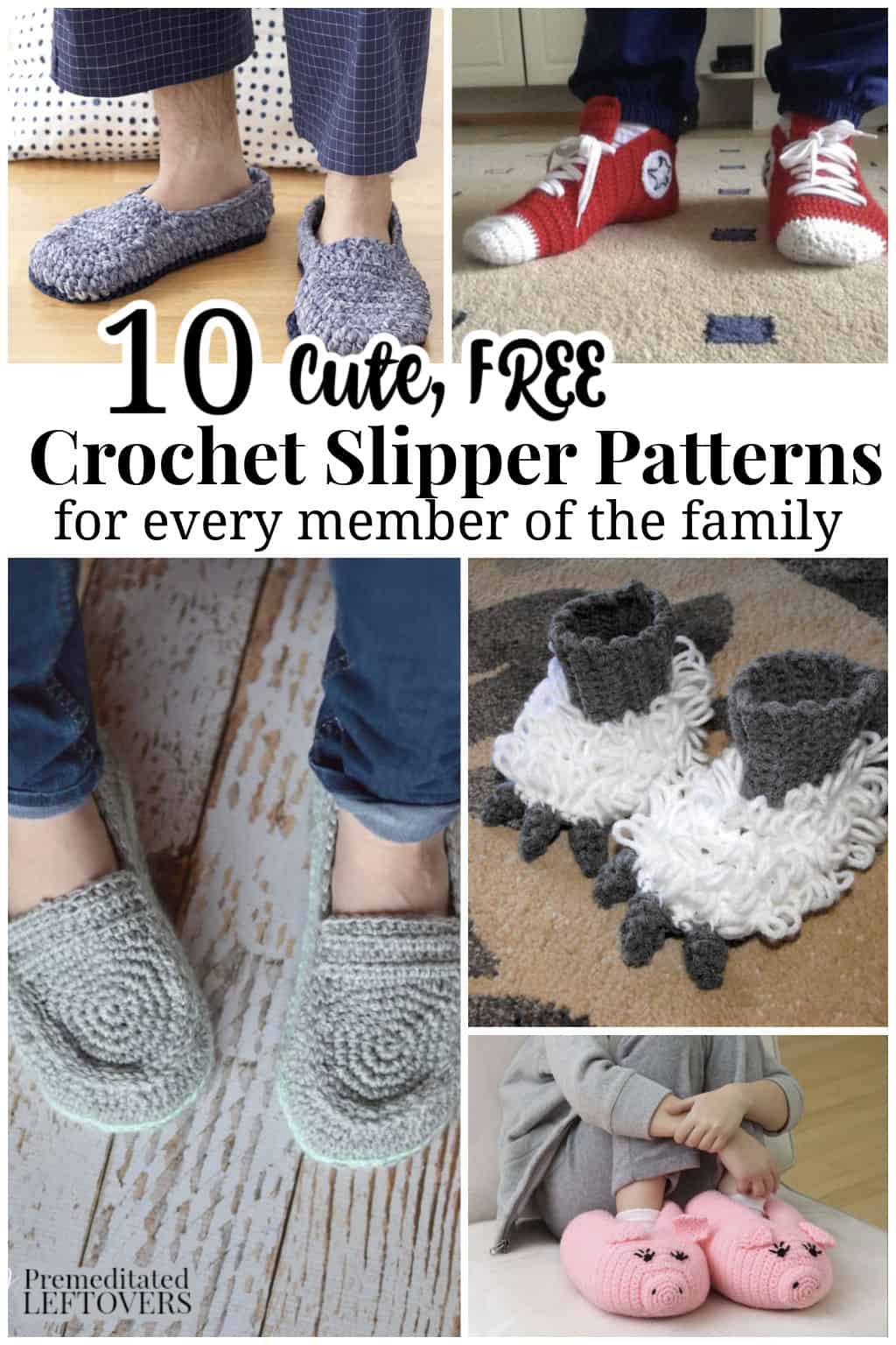 10 Free Crochet Slipper Patterns, image size:1024x1536