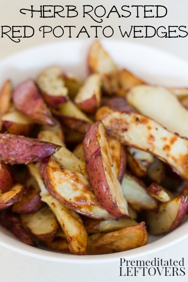 Herb Roasted Red Potato Wedges Recipe - This recipe for baked potato wedges is seasoned with basil, rosemary, oregano, and thyme. Great as a side dish or an appetizer.