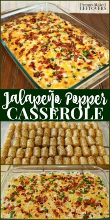 Jalapeño Popper Casserole Recipe with Tater Tots and bacon