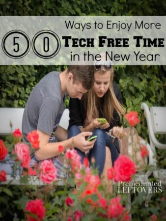 50 Ways to Reduce Technology Use in the New Year- Let 2016 be the year your rely less on tech time and more on family time! Give these alternatives a try.