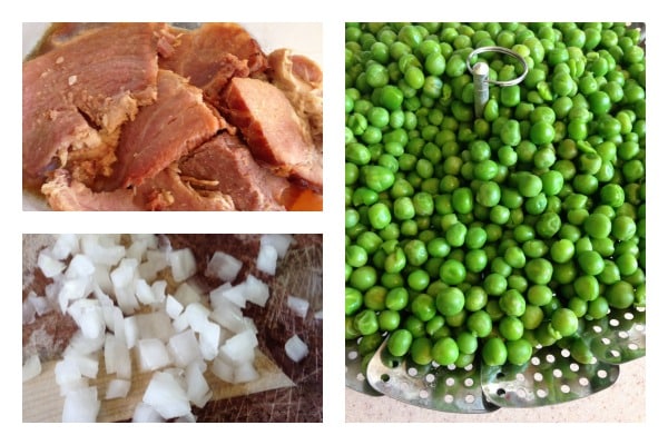 Homemade Baby Food with Ham and Peas