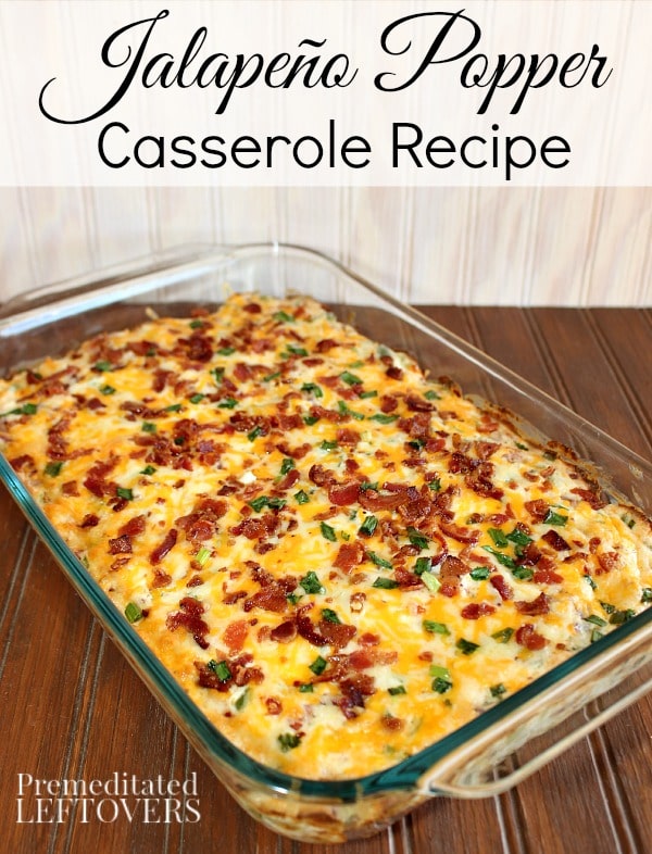 Jalapeno Popper Casserole Recipe - This easy and tasty Jalapeno Popper Casserole is made with a layer of tater tots, jalapeno popper dip, cheese, and bacon.