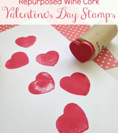 Repurposed Wine Cork Valentine's Day Stamps