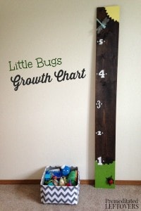 This Little Bugs DIY Growth Chart is an adorable way to keep track of your children's height. This simple DIY uses a wood board, stencils, and toy bugs.