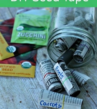 How to Make Seed Tape with Newspaper - Get ahead start on your garden and use this tutorial to make your own Seed Tape while you wait for spring planting.