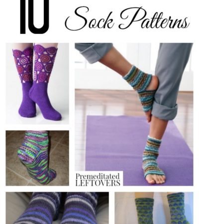 10 Free Knit Sock Patterns including 2 needle sock patterns, easy kit sock patterns for beginners, knit toe socks and knit yoga socks.