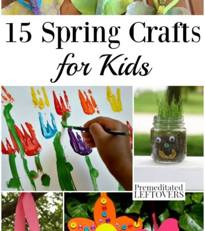 Spring crafts for kids, including flower, butterfly, and gardening crafts