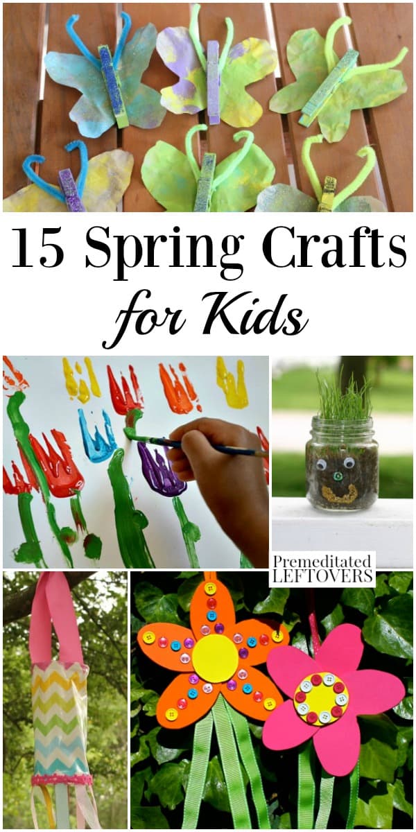 Spring crafts for kids, including flower, butterfly, and gardening crafts 