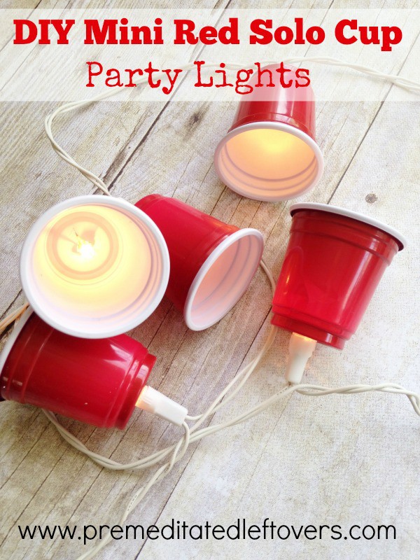 DIY Mini Red Solo Cup Party Lights - Here is an easy tutorial on how to make mini red solo cup party lights for a festive party decoration.