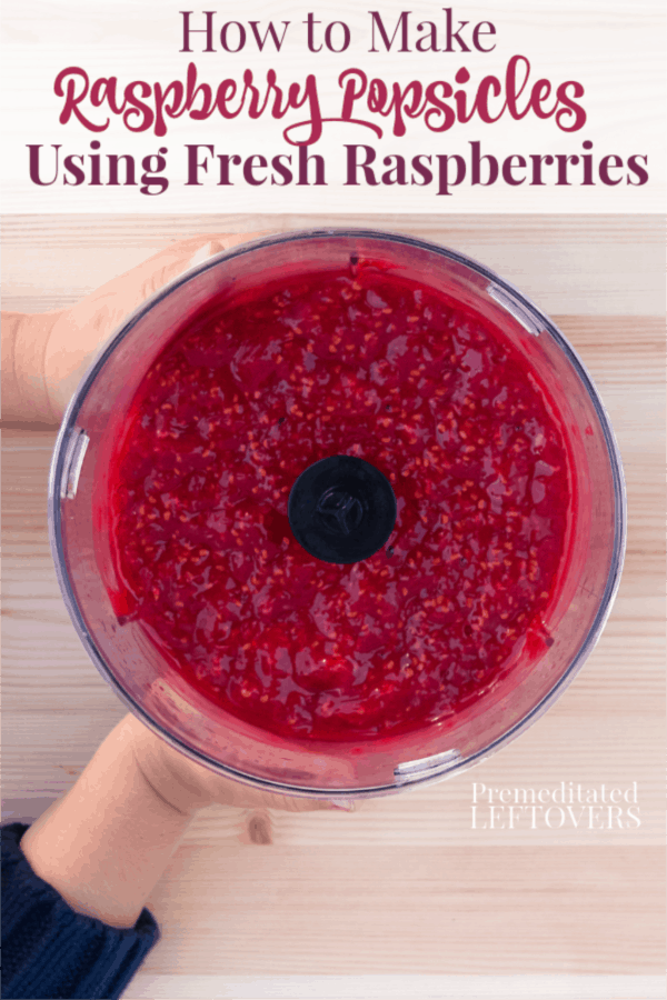 Puree the raspberries in a food processor or blender with sugar or honey and water.