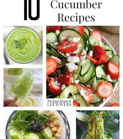 10 Delicious Cucumber Recipes including recipes for cucumber salad, smoothies using cucumber and cucumber appetizers.