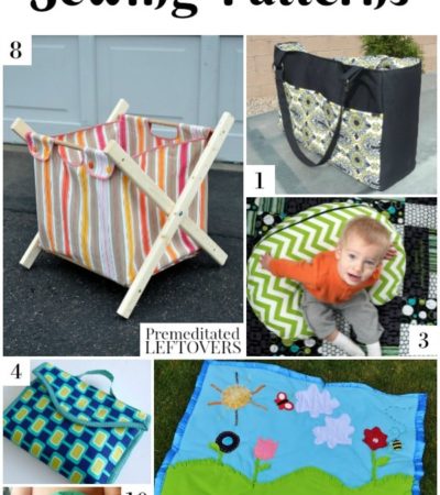 Lots of people sew infant clothes, but you can also make baby gear! Here are 10 free baby gear sewing patterns for diaper bags, play mats, and more!