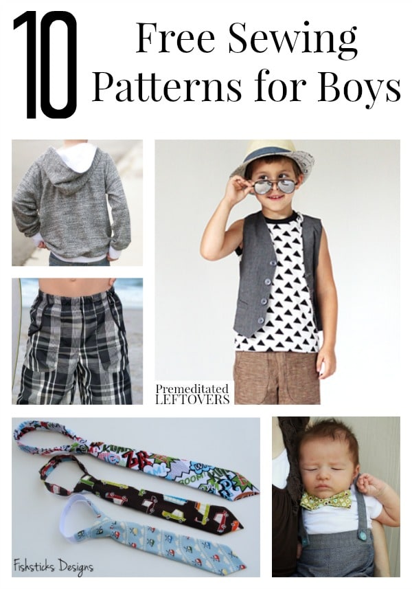 10 Free  Sewing Patterns  for Boys 