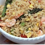 Summer Vegetables Shrimp Fried Rice recipe- This easy to make fried rice recipe is perfect for summer meals because you get to enjoy your garden's bounty, too!