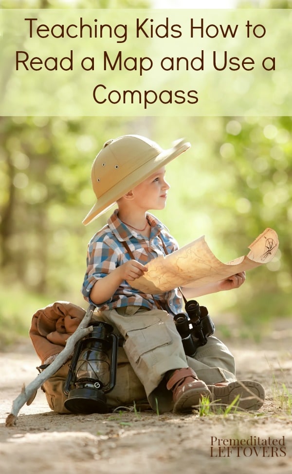 Teaching Kids How to Read a Map and Use a Compass - Simple activities to teach kids how to read a map and how to use a compass.