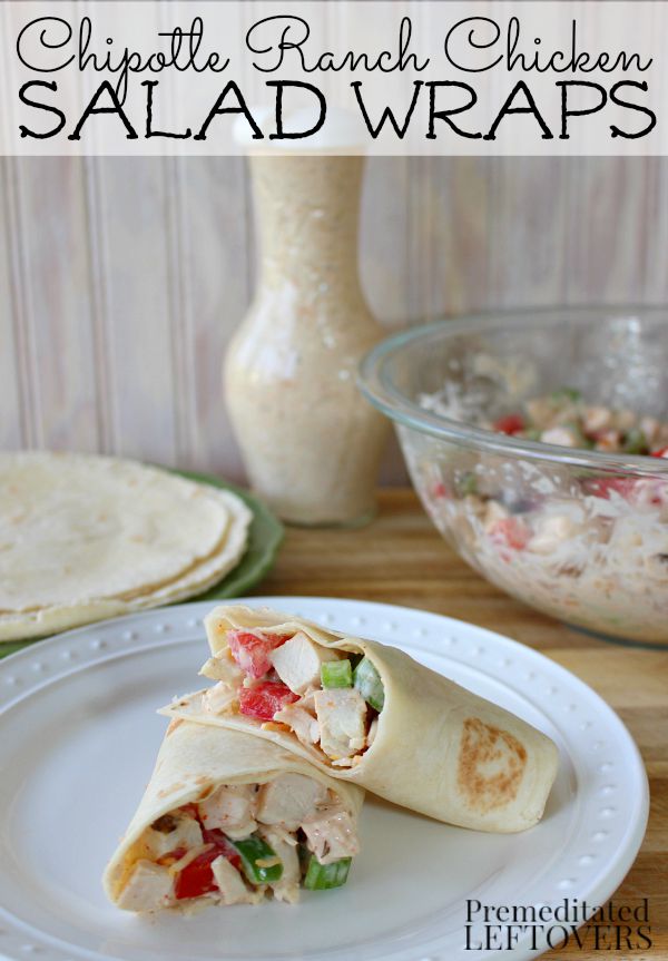 Chipotle Ranch Chicken Salad Wraps Recipe - A delicious twist on chicken salad! This chicken salad is coated in Chipotle Ranch dressing.