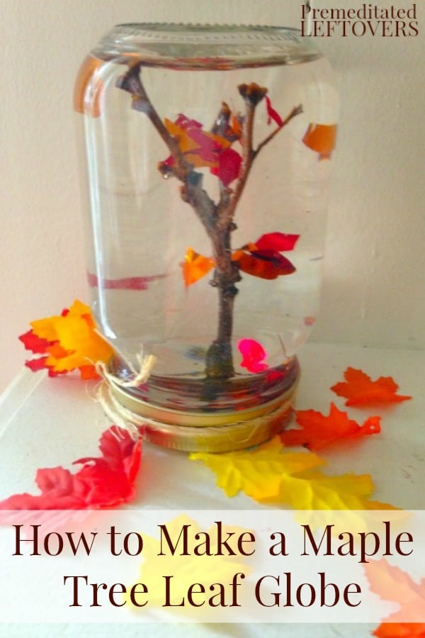 Fall mason jar decor with artificial maple leaves bush