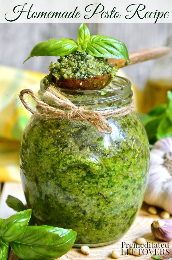 Homemade Pesto Sauce Recipe: This is a quick and easy pesto sauce recipe using fresh basil. It's delicious served over pasta, bruschetta, meat, or salads.