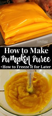 How to make pumpkin puree and how to freeze the pumpkin puree for later.